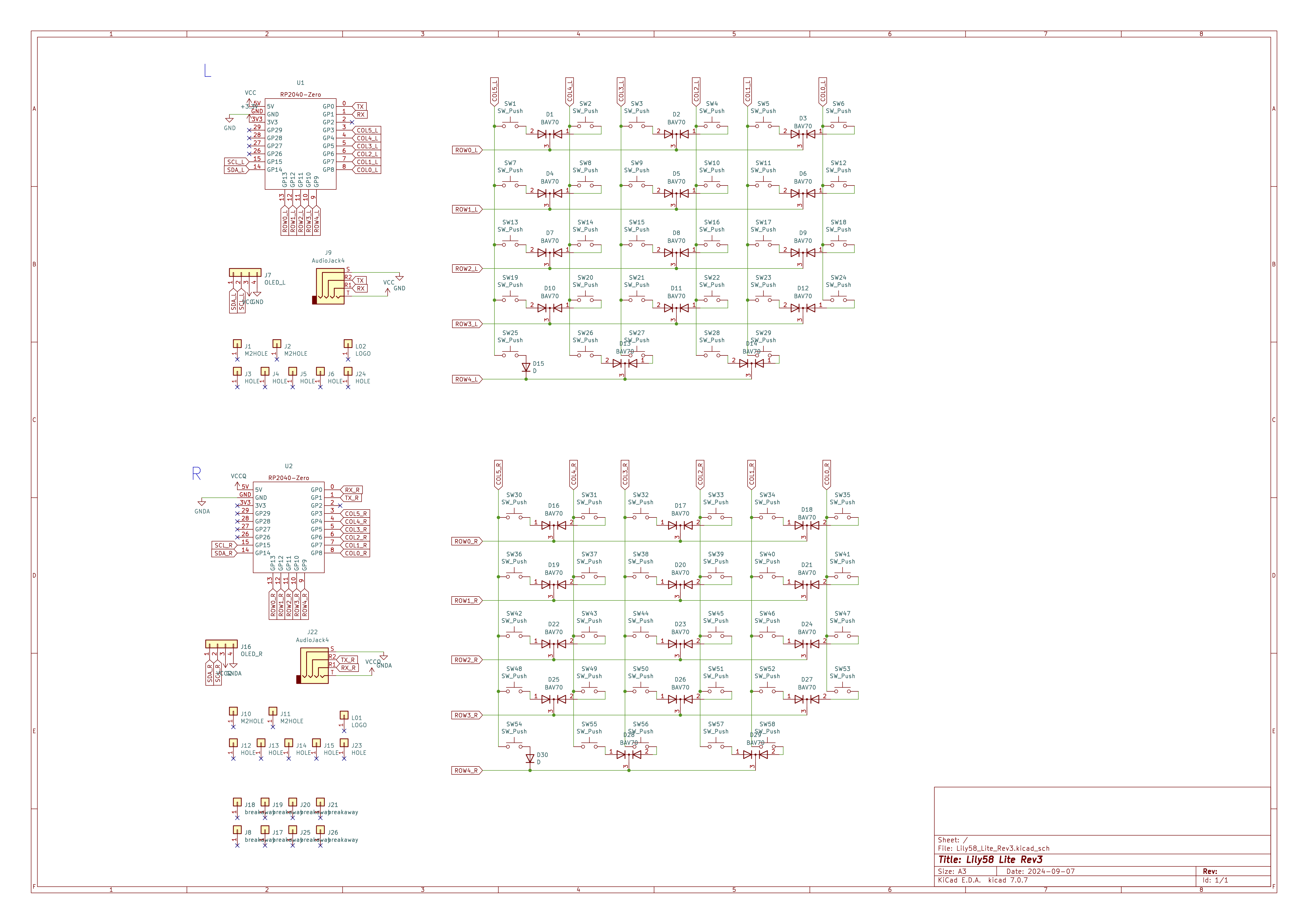 Lily58 Lite Rev3 Schematics